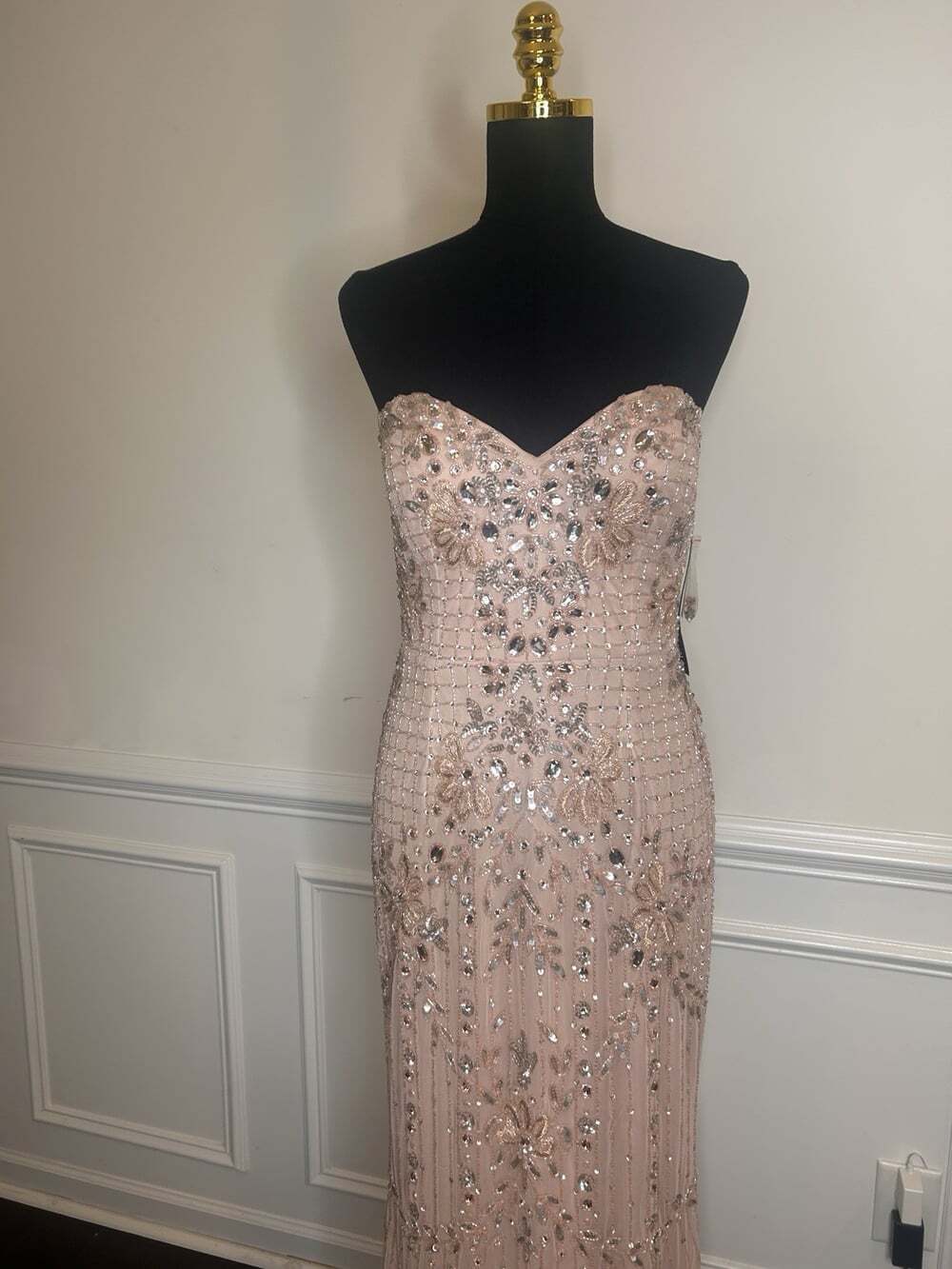 Aidan By Aidan Matrix Women’s Beaded Strapless Gown, Blush, Sz.6. $495 - Picture 12 of 16